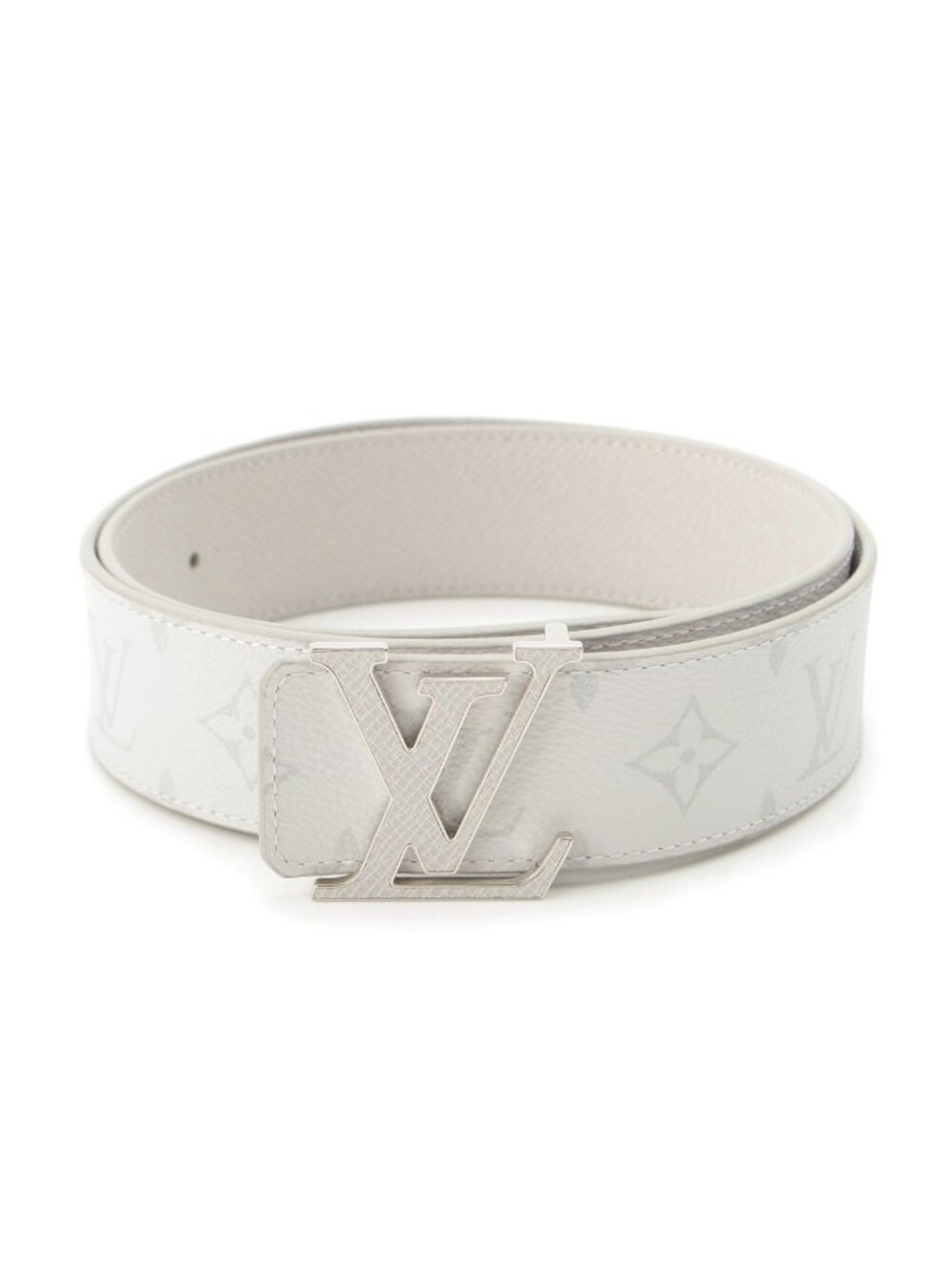 Louis Vuitton Ceinture LV Leather Taigarama Monogram Belt White 85/34